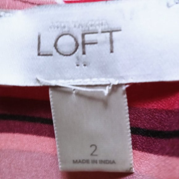 LOFT PINK PEACH & TAN DRESS - Picture 7 of 8